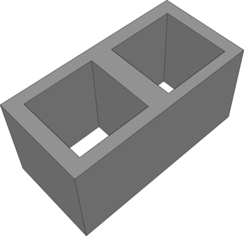 offener Hohlblock-Betonstein